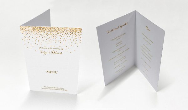 Golden Rain - Celebration Menu